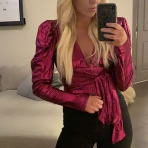 Forever 21 metallic holiday blouse